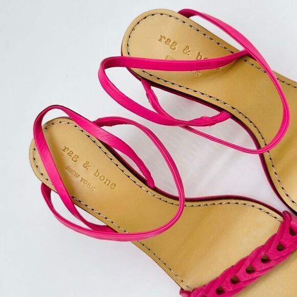 Rag & Bone Infinity Cylinder-Heel Slingback Sandals Magenta - Picture 2 of 5
